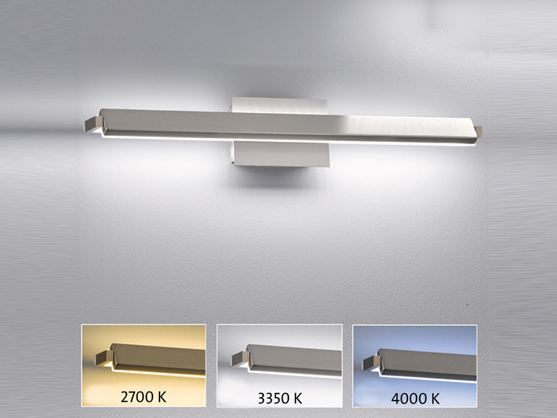 2er SET LED Wandlampen Silber schwenkbar & dimmbar 60cm lang