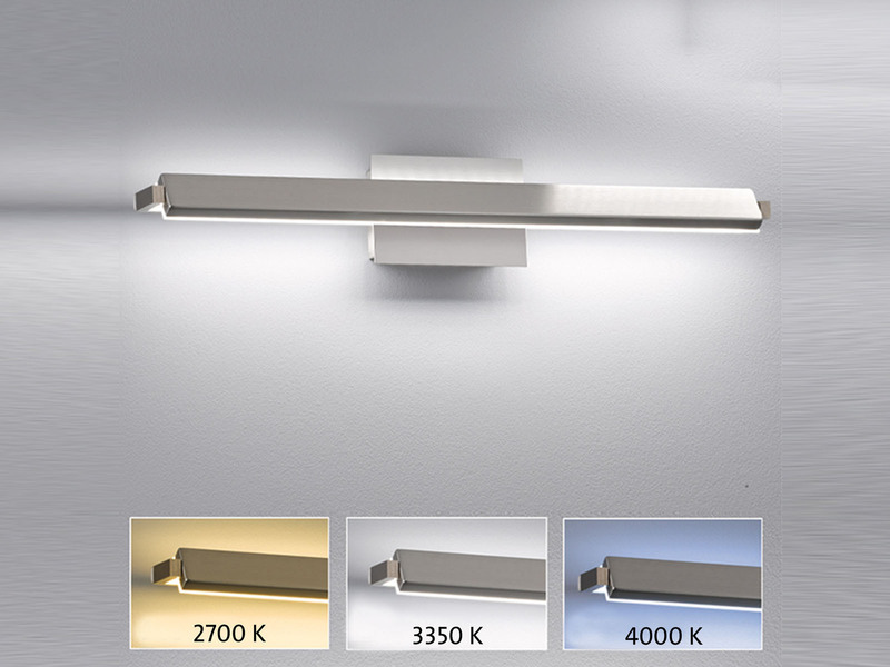 2er SET LED Wandlampen Silber schwenkbar & dimmbar, Breite 60cm