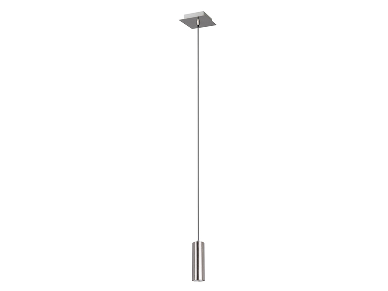 LED Pendelleuchte 1-flammig Metall in Silber, Ø 12cm