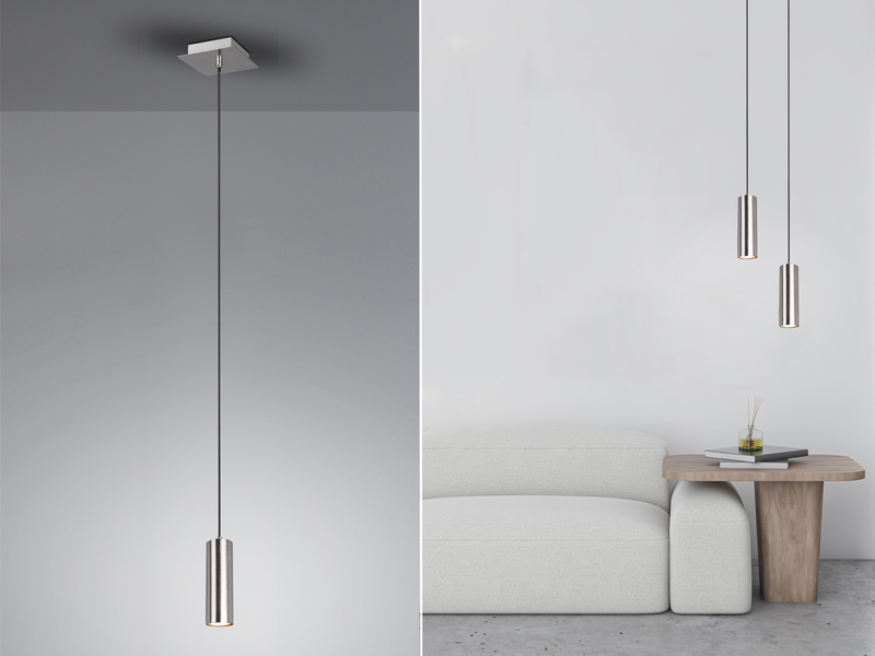 Kleine Pendelleuchte 1-flammig Metall Silber Ø 6cm inkl. GU10 LED