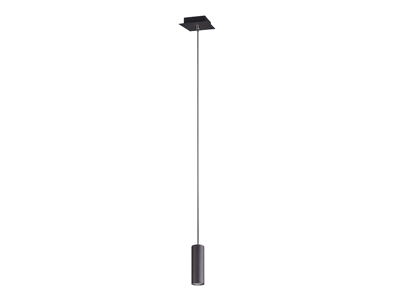 Moderne Pendelleuchte mit dimmbarer LED aus schwarz mattem Metall