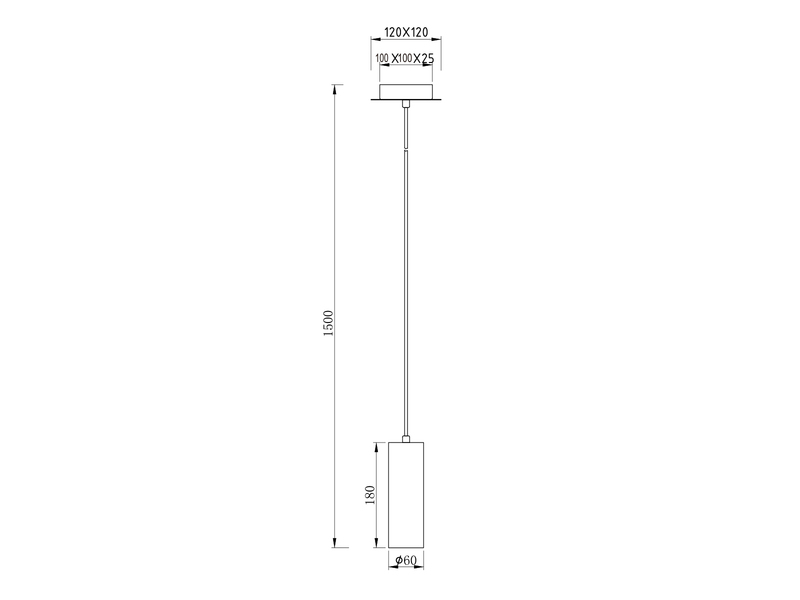 LED Pendelleuchte 1-flammig Metall in Schwarz matt, Ø 12cm