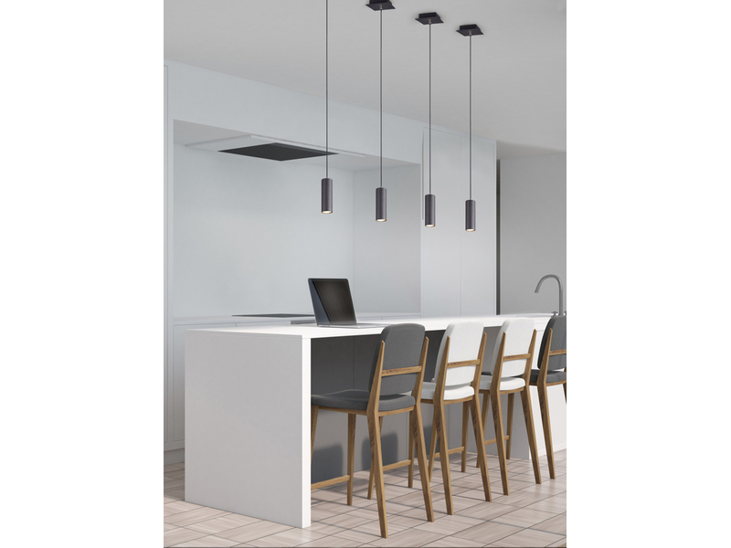 LED Pendelleuchte 1-flammig Metall in Schwarz matt, Ø 12cm