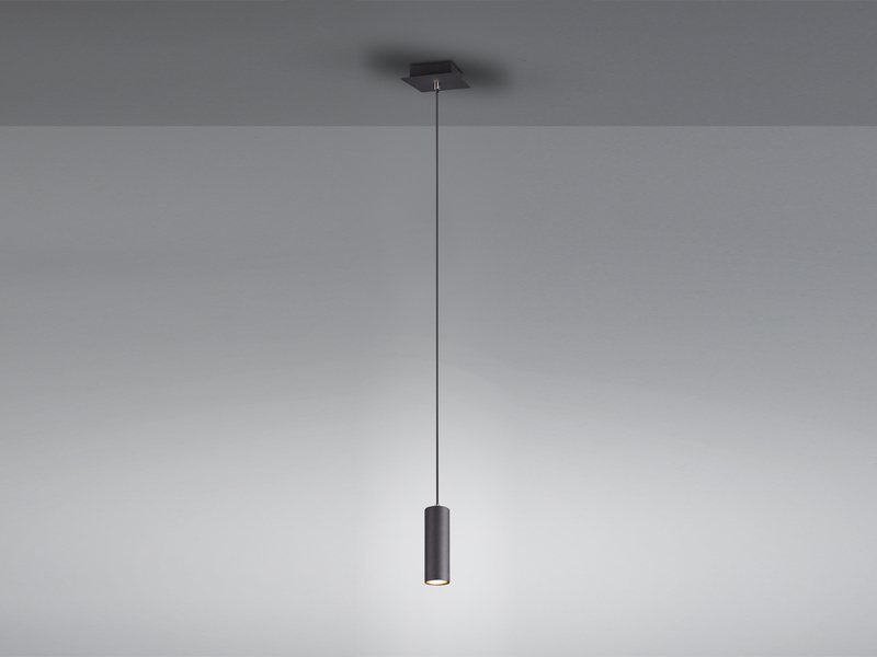 Moderne Pendelleuchte mit dimmbarer LED aus schwarz mattem Metall