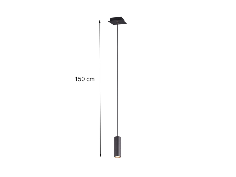 LED Pendelleuchte 1-flammig Metall in Schwarz matt, Ø 12cm