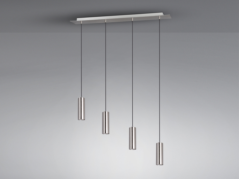 Spot Balkenpendel aus Silber mattem Metall mit 4 dimmbaren LEDs