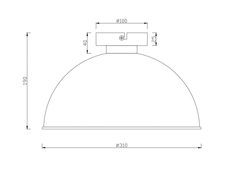 LED Deckenlampe mit Metall Lampenschirm in Schwarz & Gold, Ø31cm