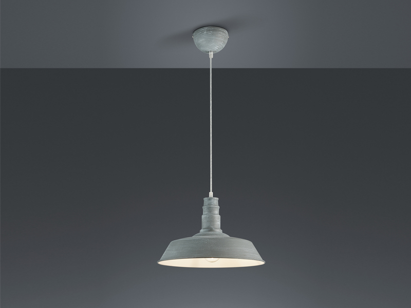 Retro Pendelleuchte WILL Lampenschirm Metall Betonoptik, Ø 36cm