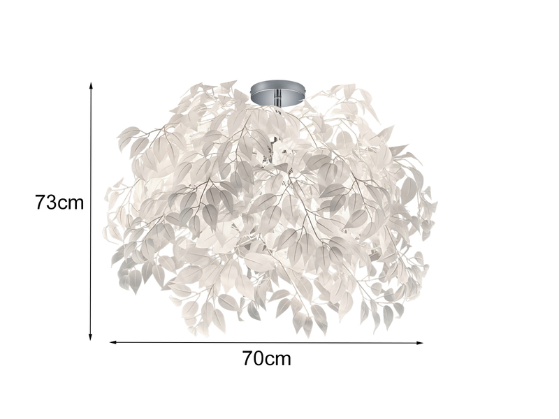 Deckenleuchte LEAVY Blätter Lampenschirm in Weiß Ø70cm
