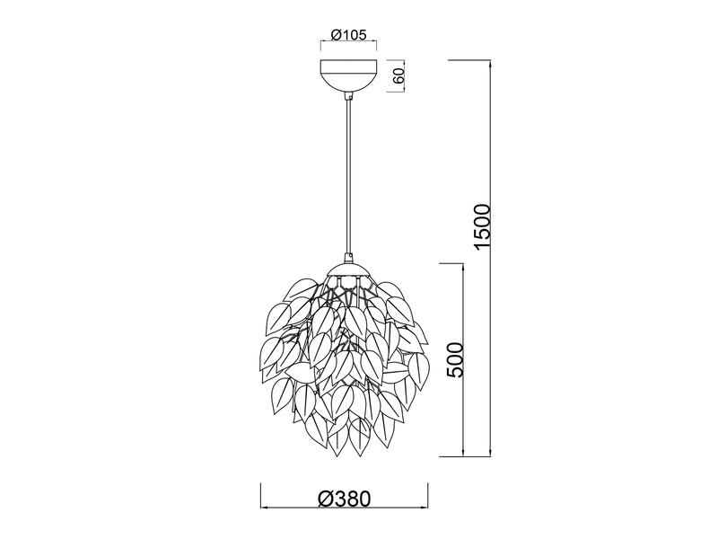 Pendelleuchte LEAVY mit Blätter Lampenschirm in Weiß Ø 38cm