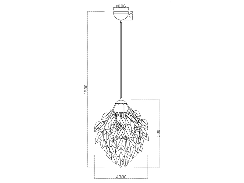 LED Pendelleuchte mit Blätter Lampenschirm in Weiß Ø 38cm