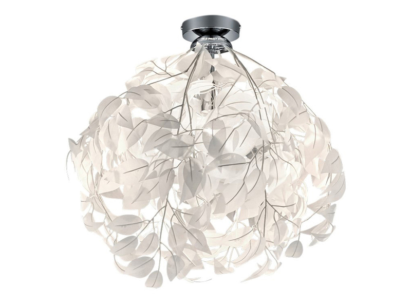LED Deckenleuchte Blätter Lampenschirm in Weiß Ø38cm