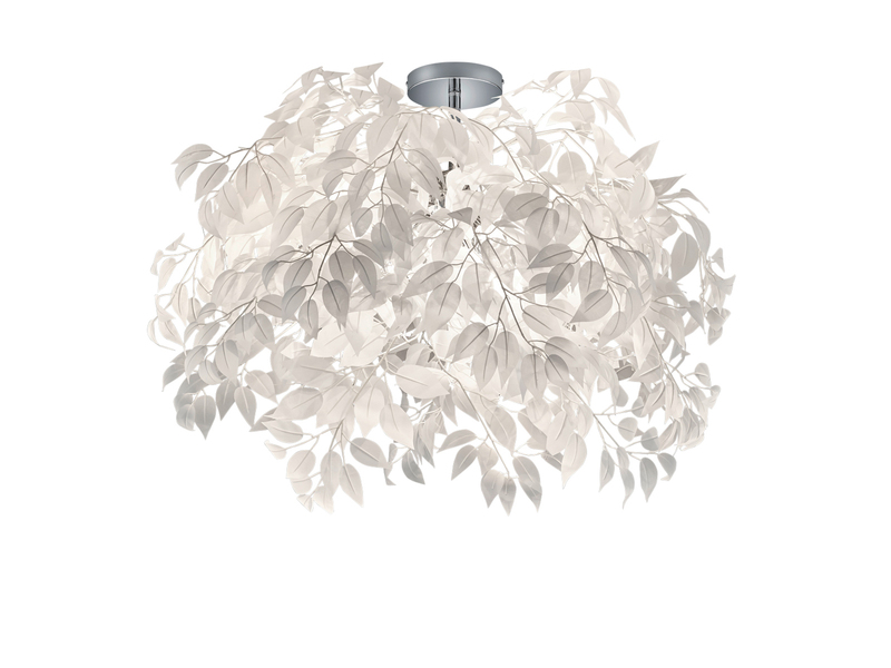 LED Deckenleuchte Blätter Lampenschirm in Weiß Ø70cm