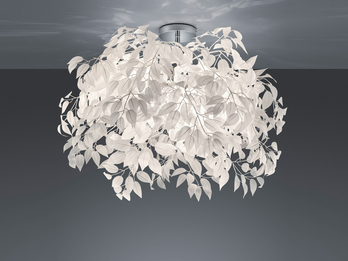 LED Deckenleuchte Blätter Lampenschirm in Weiß Ø70cm