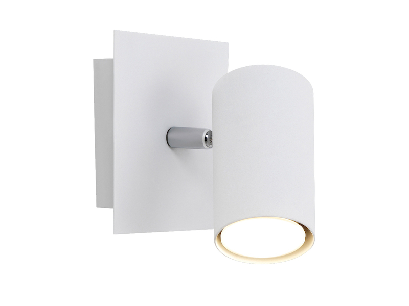 Wandstrahler Metall Weiß, Spot schwenkbar mit GU10 LED, Höhe 12cm