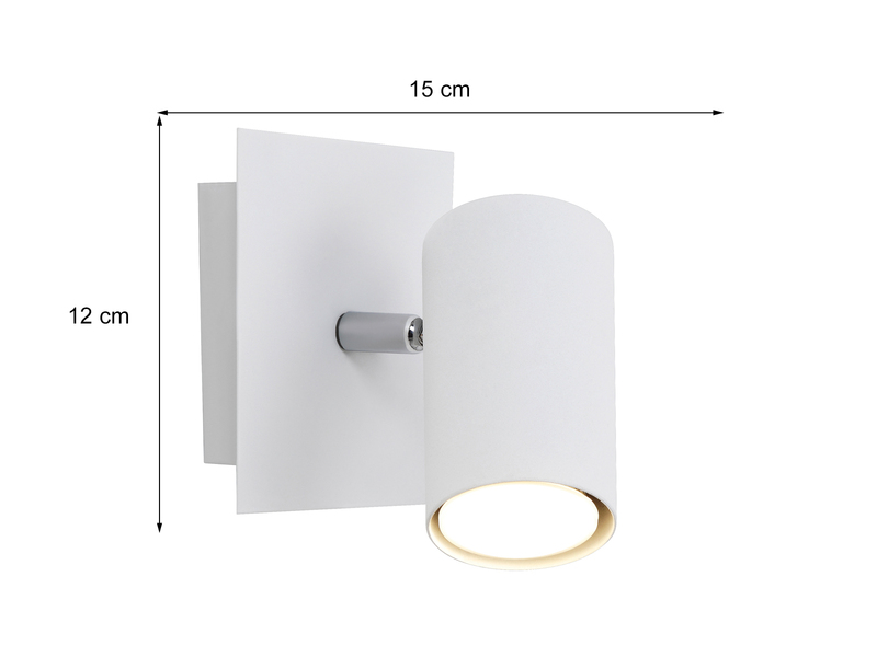 Wandstrahler Metall Weiß, Spot schwenkbar mit GU10 LED, Höhe 12cm