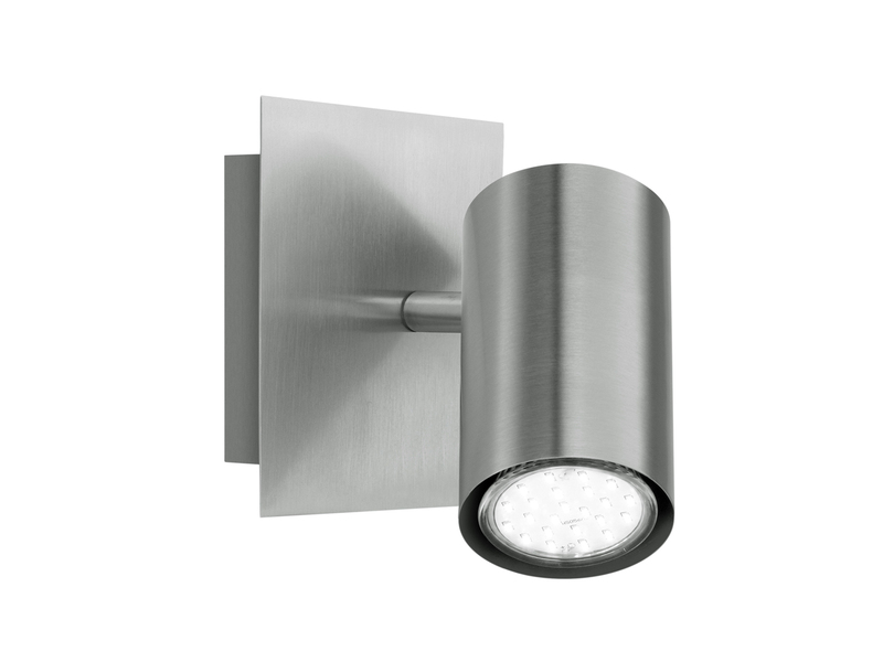 Wandstrahler Metall Silber, Spot schwenkbar mit GU10 LED, Höhe 12cm