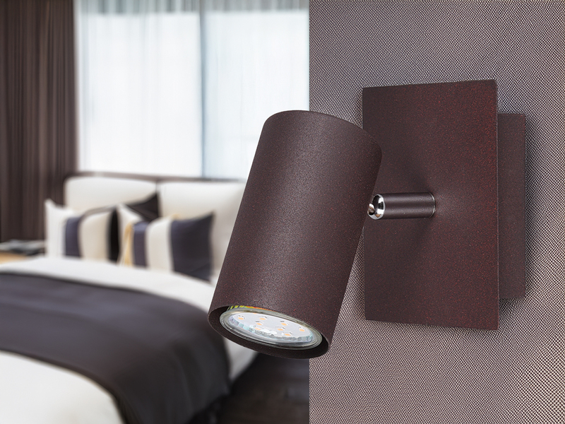 LED Wandstrahler Metall Rost mit schwenkbarem Spot, Breite 12cm