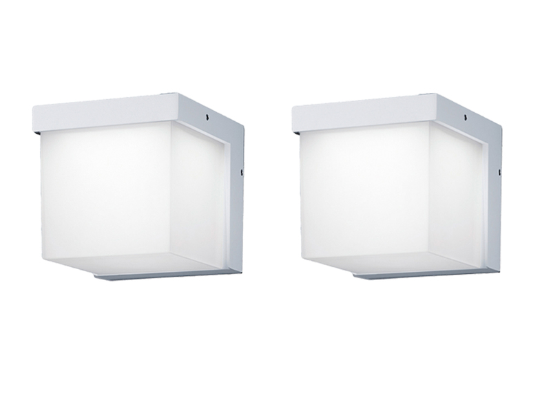 Moderne LED Außenwandlampen in Weiß matt IP54 - 2er Set Außenbeleuchtung Haus