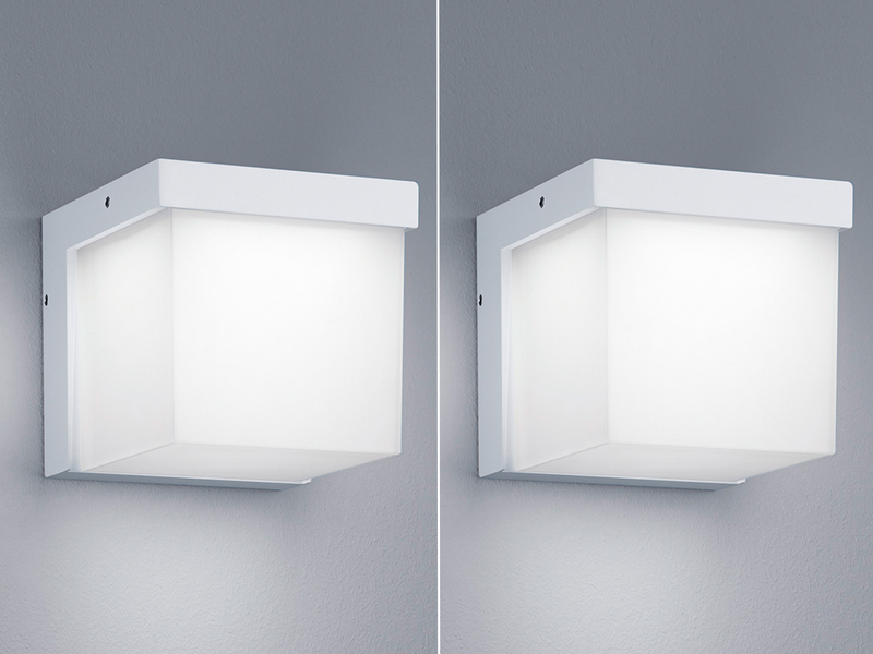 Moderne LED Außenwandlampen in Weiß matt IP54 - 2er Set Außenbeleuchtung Haus