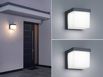 Moderne LED Außenwandlampen in Anthrazit IP54 - 2er Set Außenbeleuchtung Haus