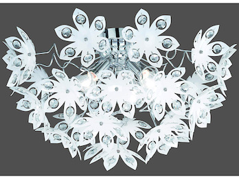 Elegante LED Deckenleuchte im floral Design mit Acryl Blüten & Steinen Ø50cm