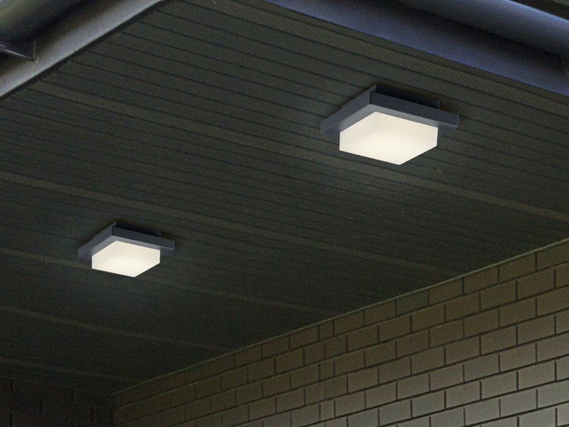 LED Außenwandlampe / Deckenleuchte im 2er Set Anthrazit - Außenbeleuchtung Haus