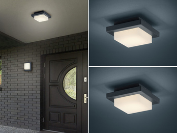 LED Außenwandlampe / Deckenleuchte im 2er Set Anthrazit - Außenbeleuchtung Haus