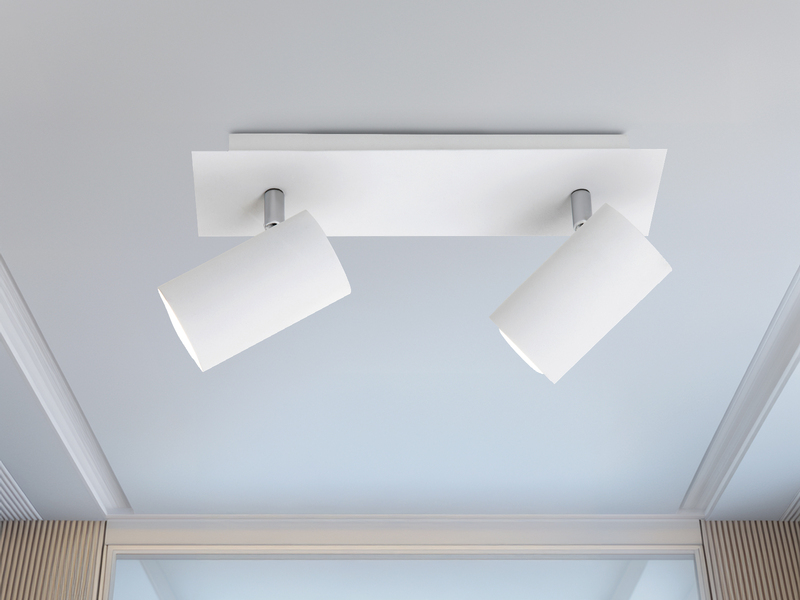 Deckenstrahler Weiß 2-flammig mit GU10 LED, Breite 30cm