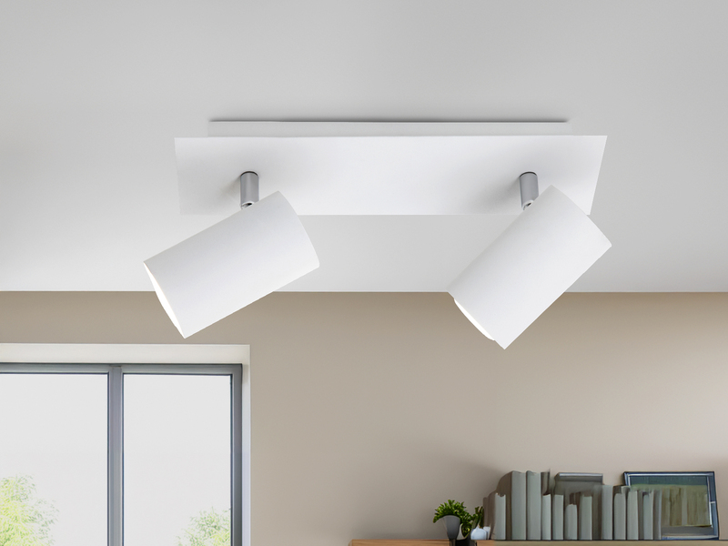 Deckenstrahler Weiß 2-flammig mit GU10 LED, Breite 30cm