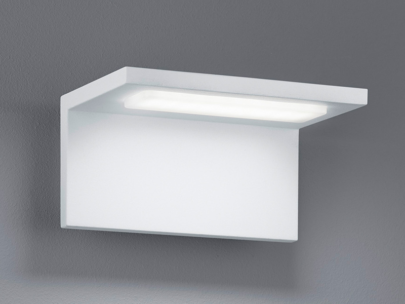 2er SET Moderne LED Außenwandlampen in Weiß IP54, Breite 17cm