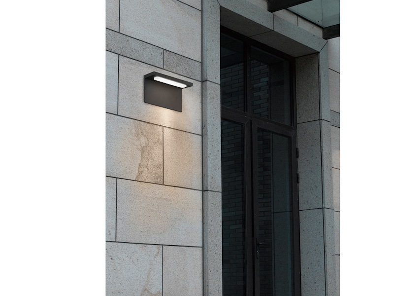 Moderne LED Außenwandlampe in Anthrazit IP54 - 2er Set für Außenbeleuchtung Haus