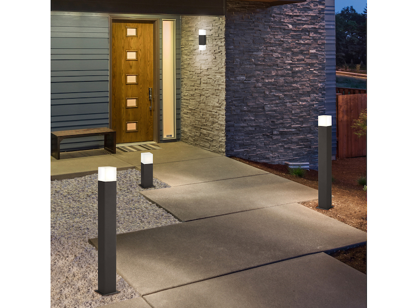 Eckige LED Außenwandlampe 2er Set Anthrazit IP44 - Außenbeleuchtung für Haus