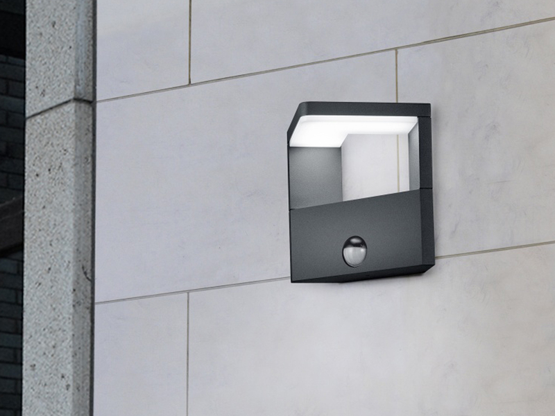 LED Außenwandleuchte mit Bewegungsmelder Anthrazit - 2er SET für Hausbeleuchtung