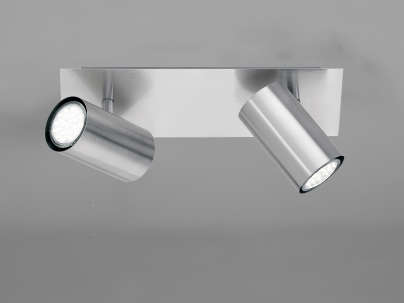 LED Deckenstrahler Silber 2-flammig, Breite 30cm