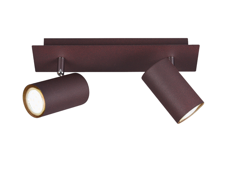 LED Deckenstrahler Rostfarben 2-flammig, Breite 30cm