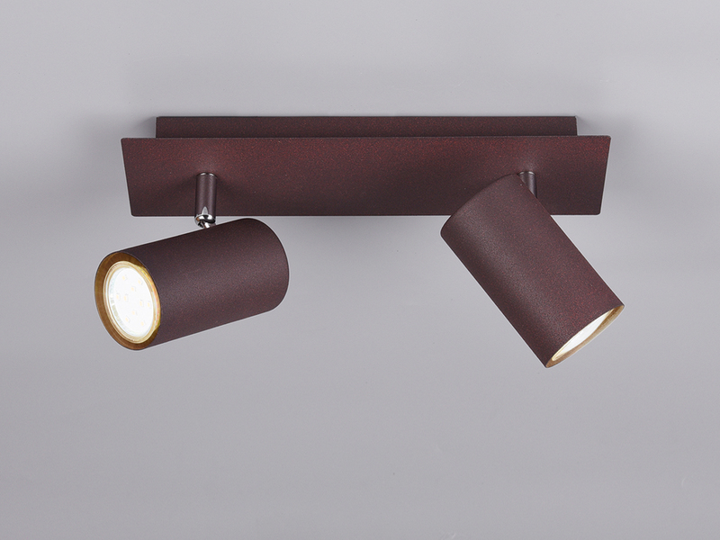 LED Deckenstrahler Rostfarben 2-flammig, Breite 30cm