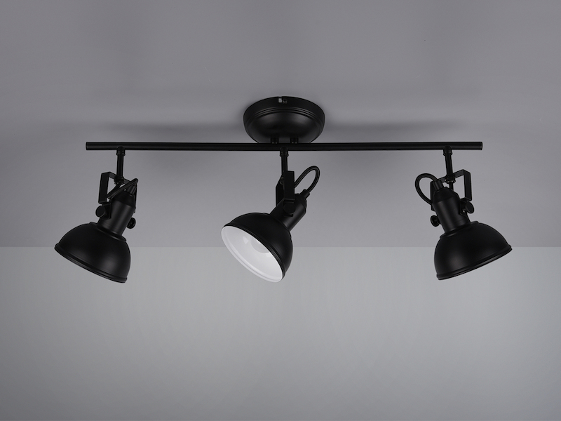Deckenstrahler GINA 3-flammig Metall Schwarz, Breite 60cm