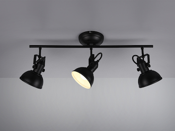 Deckenstrahler GINA 3-flammig Metall Schwarz, Breite 60cm