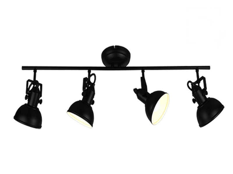 Deckenstrahler GINA 4-flammig Metall Schwarz, Breite 79cm