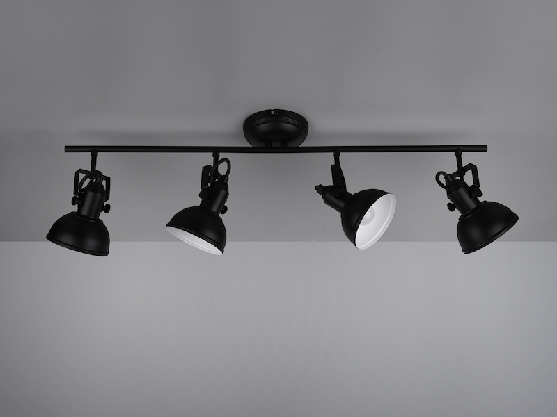 Deckenstrahler GINA 4-flammig Metall Schwarz, Breite 79cm