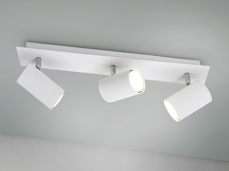 Deckenstrahler Weiß 3-flammig mit GU10 LED, Breite 48cm