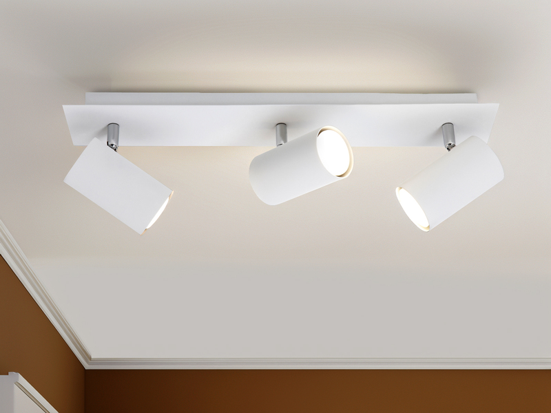 Deckenstrahler Weiß 3-flammig mit GU10 LED, Breite 48cm
