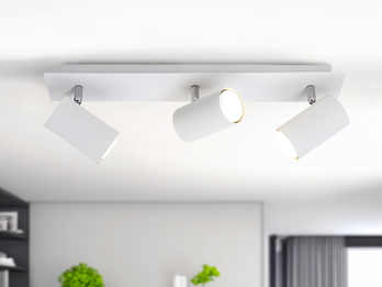 Deckenstrahler Weiß 3-flammig mit GU10 LED, Breite 48cm