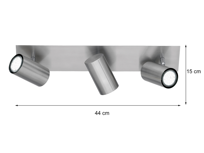 LED Deckenstrahler Silber 3-flammig, Breite 48cm