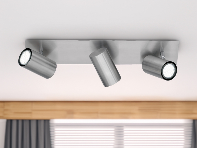 LED Deckenstrahler Silber 3-flammig, Breite 48cm