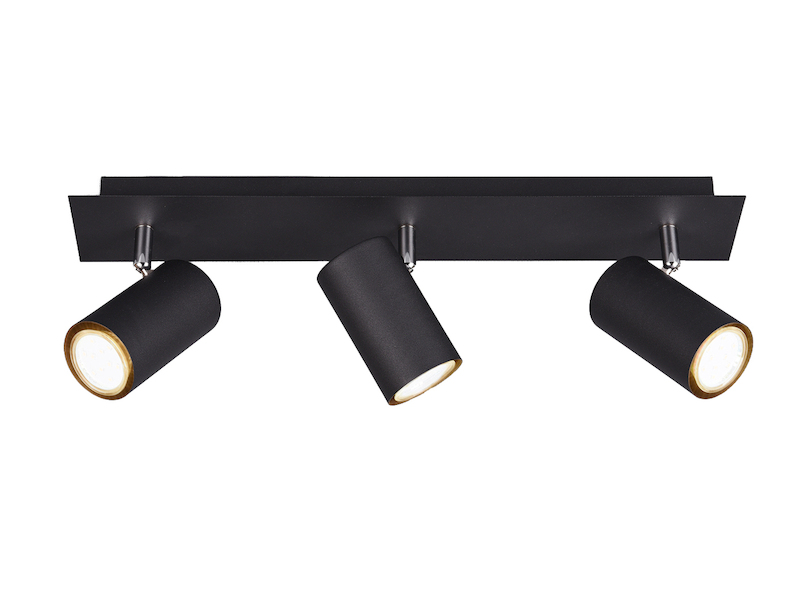 LED Deckenstrahler Metall Schwarz 3-flammig, Breite 48cm