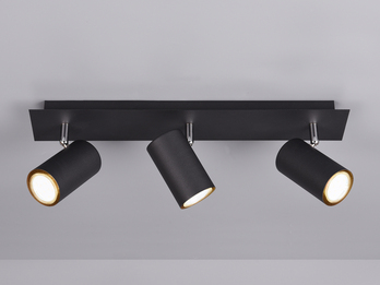LED Deckenstrahler Metall Schwarz 3-flammig, Breite 48cm