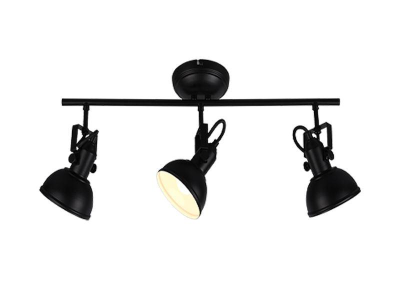 LED Deckenstrahler 3-flammig Metall Schwarz, Breite 60cm