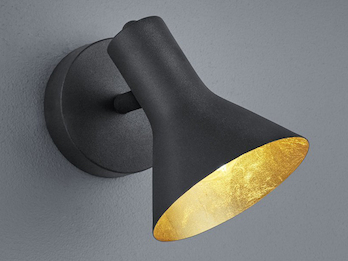 Wandstrahler NINA Metall Schwarz / innen Gold, Breite 11cm